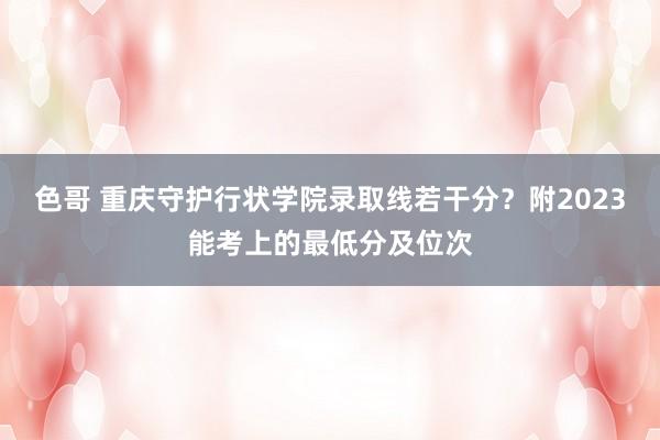 色哥 重庆守护行状学院录取线若干分？附2023能考上的最低分及位次